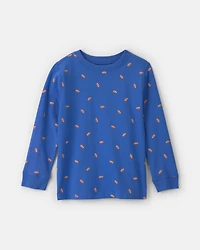 Boys Football Long-Sleeve T-Shirt - Blue