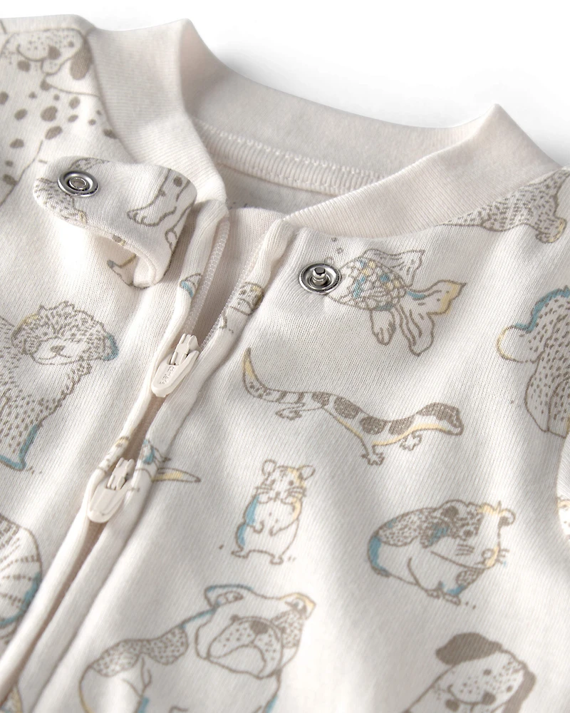Baby Organic Cotton Sleep & Play Pajama in Pet Print