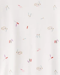 Girls Print PurelySoft Long-Sleeve 2-Piece Pajamas - Ivory