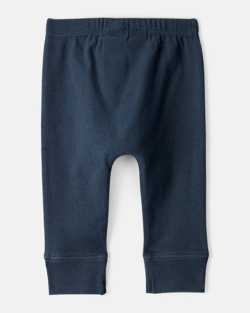 Baby Boy 2-Pack 100% Cotton Pull-On Pants - Green/Navy