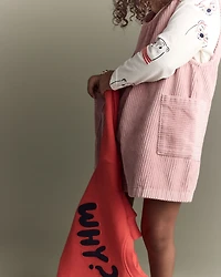 Toddler Girl Otter Pocket Corduroy Jumper - Light Pink