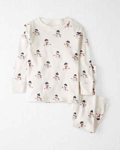 Baby Organic Cotton Snowman Print Pajamas