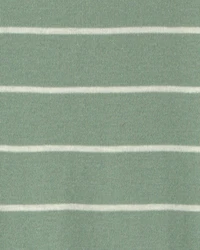 Toddler Boy 1-Piece Dino Striped 100% Cotton Snug Fit Footed Pajama - Green