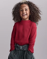 Toddler Girl Mock Neck Long-Sleeve Top - Red