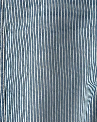 Girls Hickory Stripe Denim Barrel Jeans - Light Wash