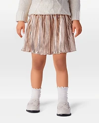 Toddler Girl Metallic Pleated Skirt - Gold