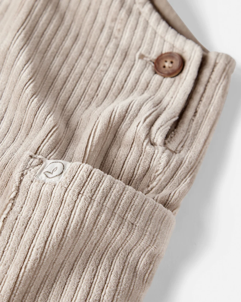Baby Recycled Ribbed Velour Overalls