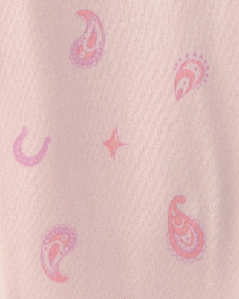 Girls Unicorn 100% Cotton Snug Fit 4-Piece Pajama Set - Pink