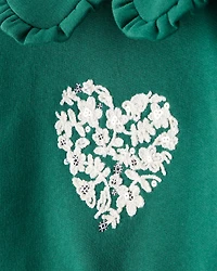 Baby Girl Heart Long-Sleeve Pullover Sweatshirt - Green