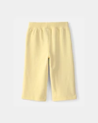 Baby Girl French Terry Wide-Leg Active Pants - Yellow