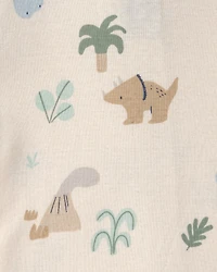 Baby 2-Pack Dinosaur Striped Snug Fit 1-Piece Pajama Set - Green/Cream