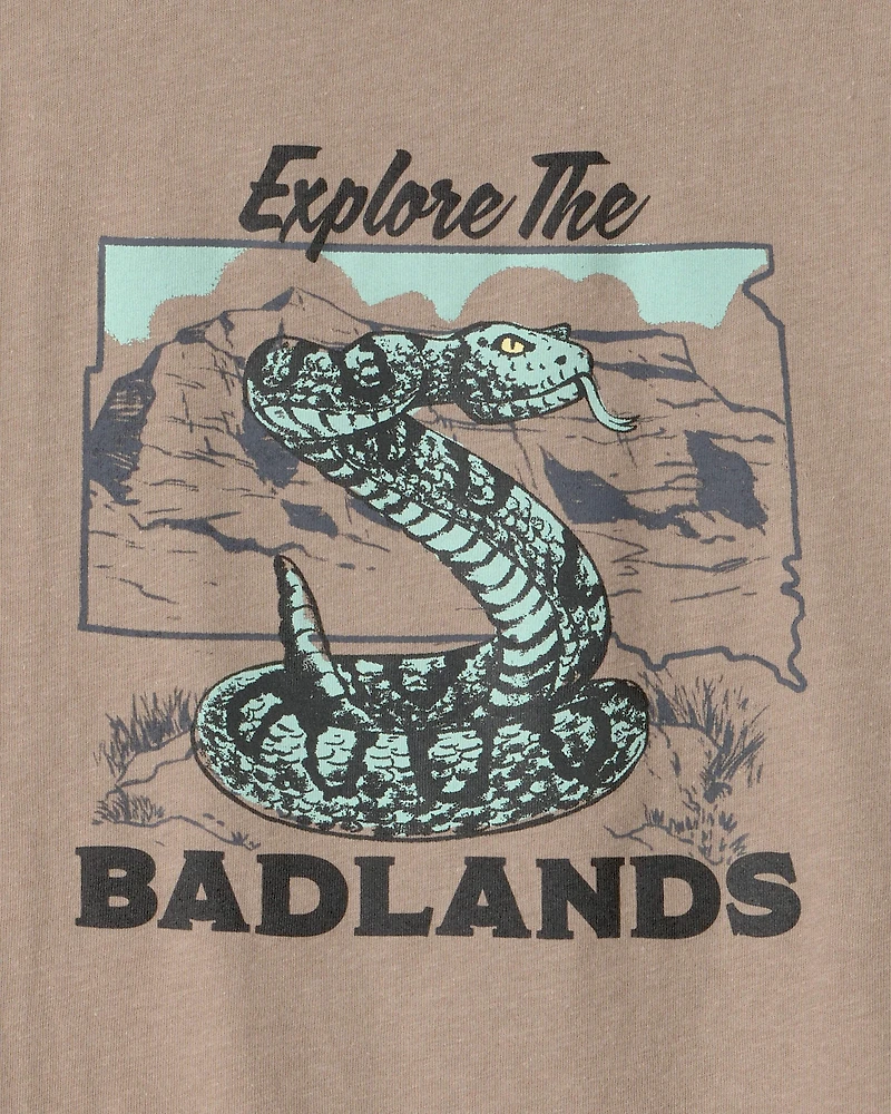Boys Badlands Snake Graphic Tee - Brown