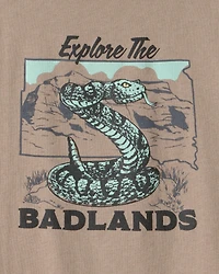 Boys Badlands Snake Graphic Tee - Brown