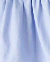 Baby Girl Embroidered Cotton Long-Sleeve Top - Blue