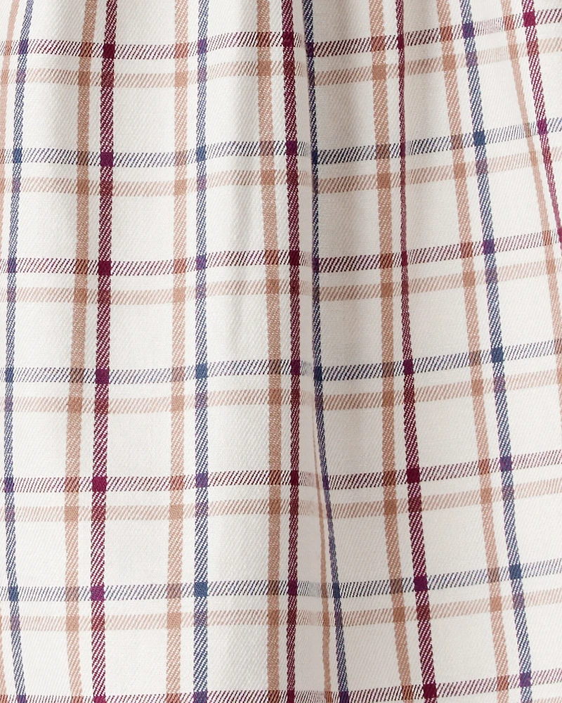 Baby Girl 2-Piece Plaid Short-Sleeve Outfit Set - Blue