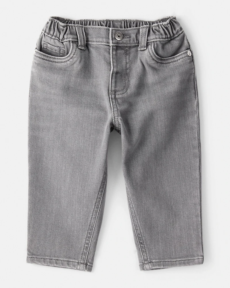 Baby Boy Tapered Washed Jeans - Grey