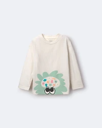 Toddler Mind Character Long-Sleeve Relaxed Graphic Tee - Cream