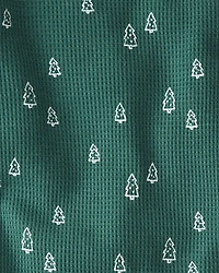 Baby Christmas Tree Print Waffle Knit Pajamas Made with Organic Cotton