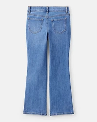 Girls Denim Bootcut Crossover Jeans - Blue