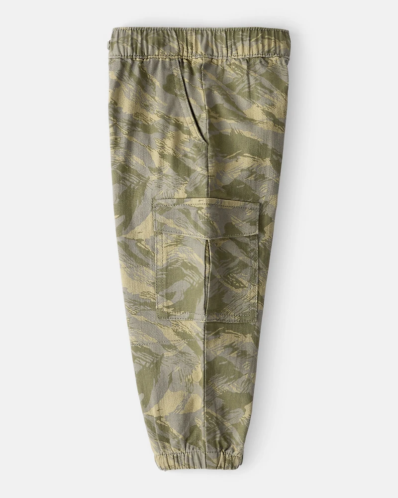 Toddler Boy Cotton Camo Fashion Cargo Pants - Green