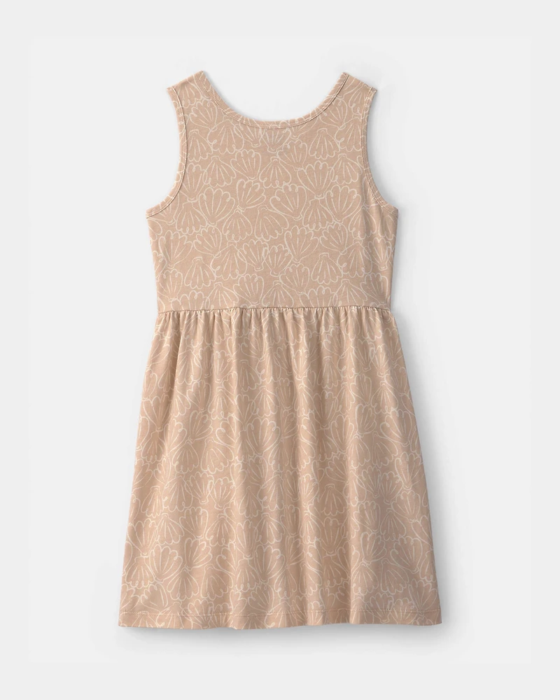 Girls Shell Short-Sleeve Knit Dress - Tan