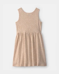 Girls Shell Short-Sleeve Knit Dress - Tan