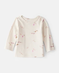 Baby Girl 2-Piece Bear Sherpa Long-Sleeve Snug Fit Overall Set - Purple