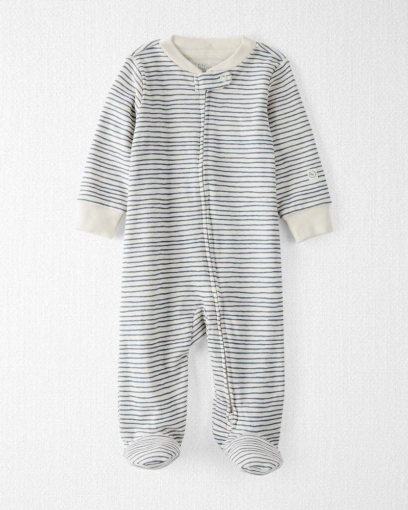 Baby Organic Cotton Sleep & Play Pajamas in Stripes