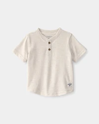 Baby Boy Short-Sleeve Henley T-Shirt - Cream