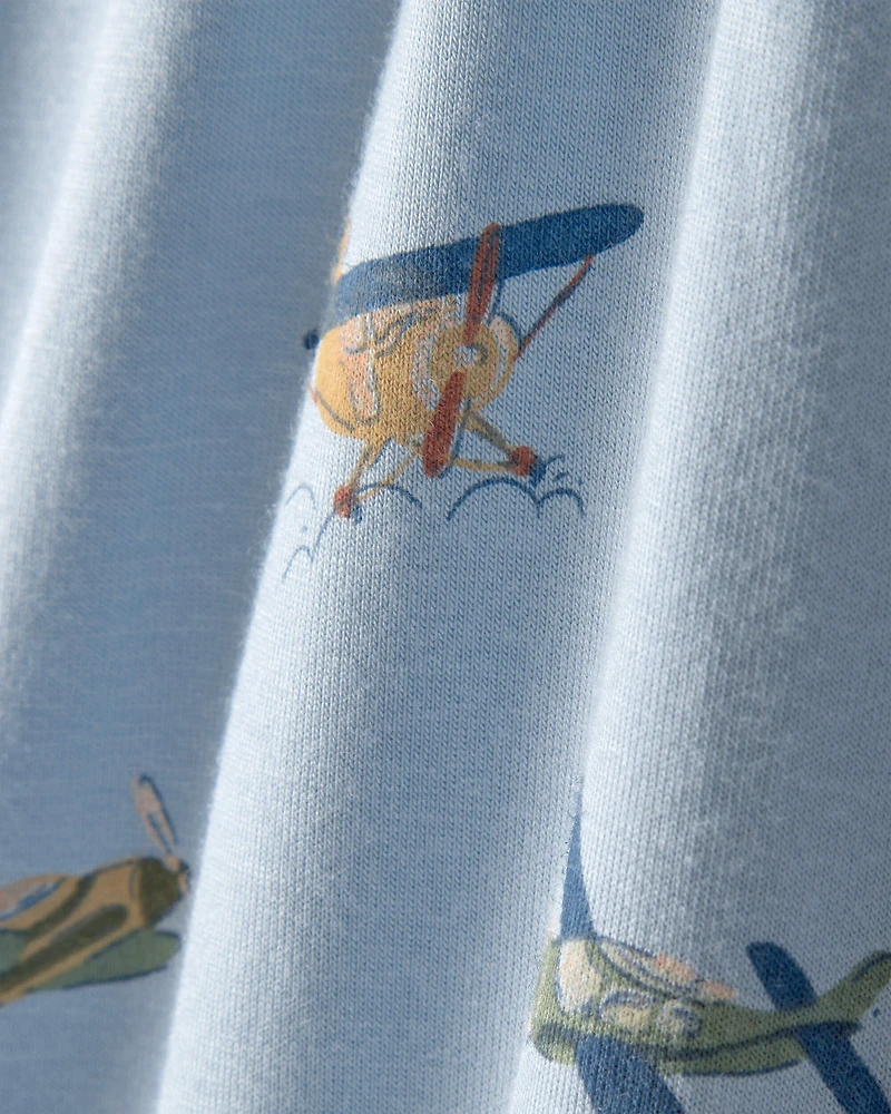 Baby Boy Plane 2-Way Zip PurelySoft Wearable Blanket - Blue