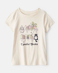 Girls I Prefer Books Short-Sleeve Graphic Tee - White