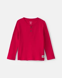 Toddler Boy Thermal Long-Sleeve Henley T-Shirt - Red