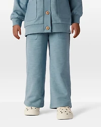 Toddler Girl 100% Cotton Wide-Leg Pants - Blue