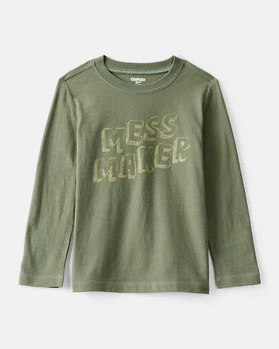 Toddler Boy Mess Maker Long-Sleeve Graphic Tee - Green
