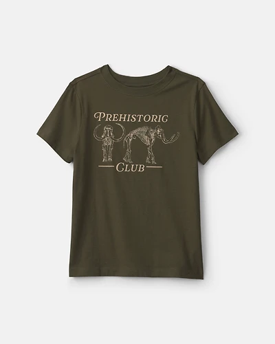 Boys 'Prehistoric Club' Graphic Tee - Olive Green