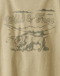 Boys Wild And Free Short-Sleeve Graphic Tee - Brown