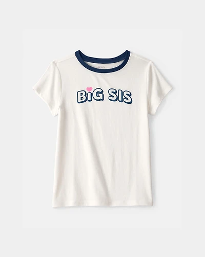 Girls Big Sis Graphic Tee - Cream