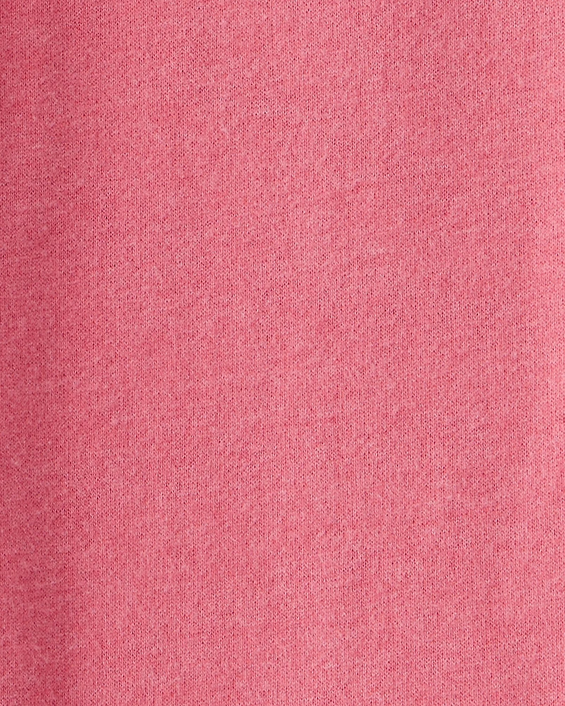 Girls 2-Piece Oversized "Good Vibes" Sweatshirt & Drawstring Pants Set - Pink