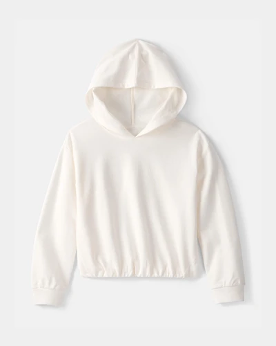 Girls French Terry Hoodie - Ivory