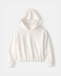 Girls French Terry Hoodie - Ivory