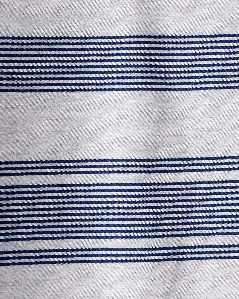 Boys Striped Long-Sleeve Tee - Grey/Navy