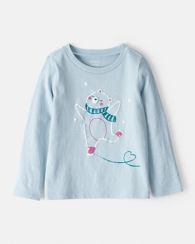 Toddler Girl Polar Bear Long-Sleeve Graphic Tee - Blue