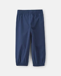 Girls Toddler Girl Bow-Cuff Poplin Joggers - Navy Blue