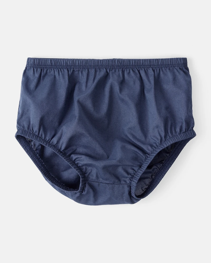 Baby Girl Cotton Denim Long-Sleeve Dress - Blue