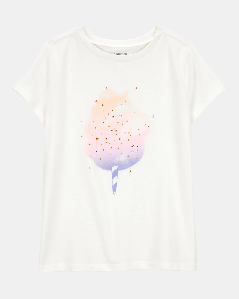 Kid Cotton Candy Short-Sleeve Graphic Tee - Ivory