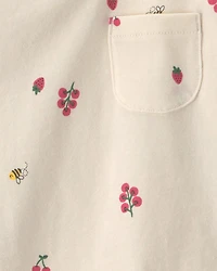 Toddler Girl Floral Short-Sleeve Top - Cream