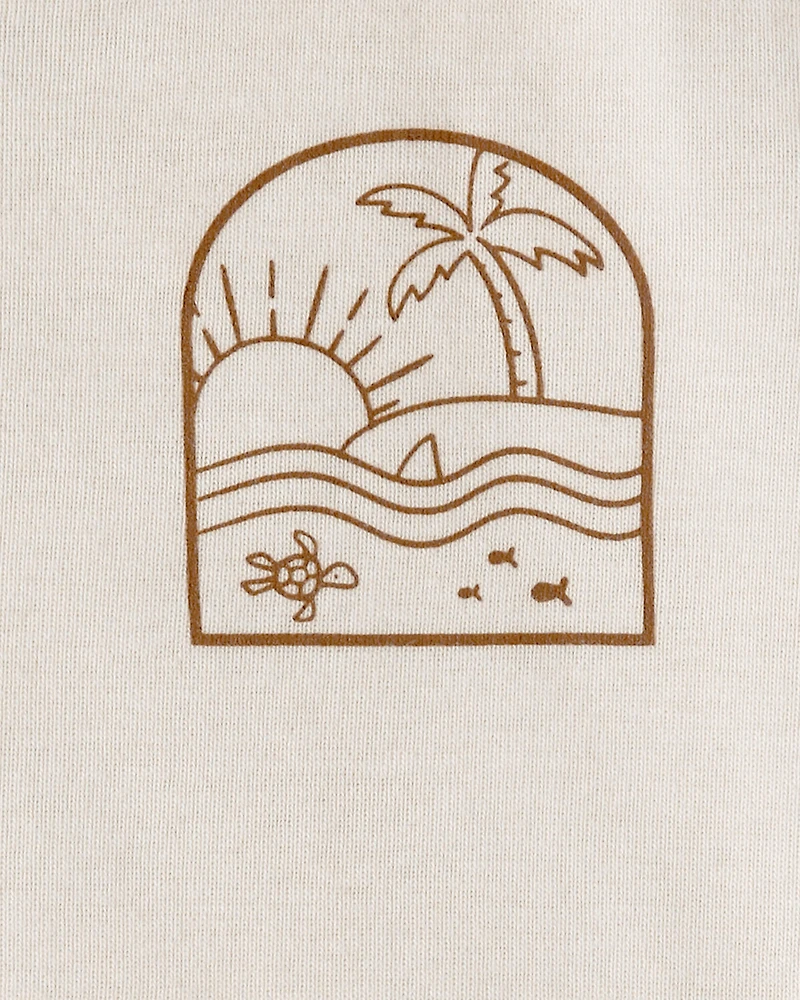 Baby Boy 3-Piece Beach Striped Outfit Set - Brown/White