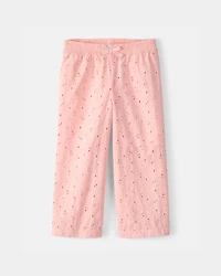 Toddler Girl Floral Eyelet Pants - Pink
