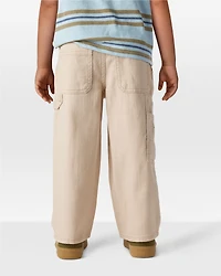 Toddler Boy  Wide-Leg Carpenter Twill Pants - Khaki