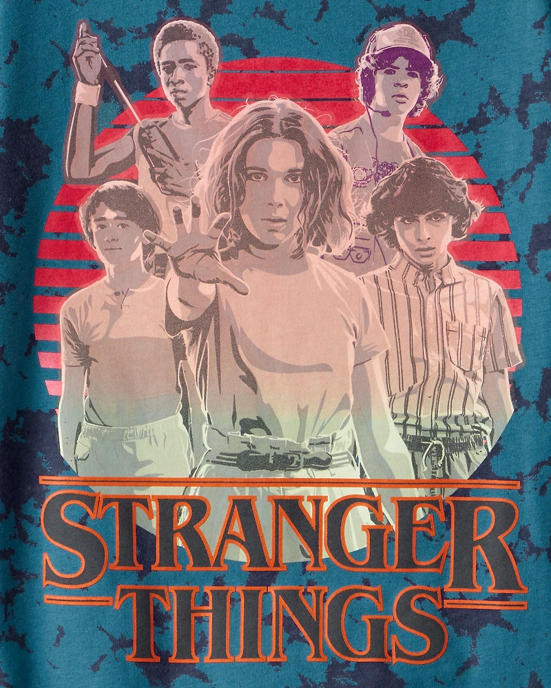 Kid Stranger Things Tie-Dye Short-Sleeve Graphic Tee - Black